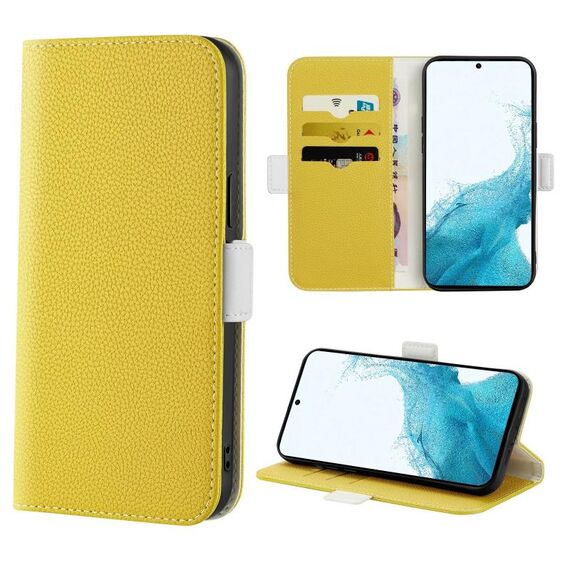 Per Samsung Galaxy S22 5G Candy Color Litchi Texture Inceltose Case del telefono (giallo)