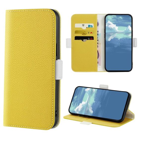 Per Samsung Galaxy S22 Ultra 5G Candy Color Litchi Texture Incellula Custodia (Yellow)