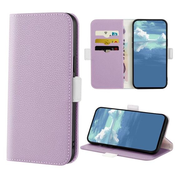 Per Samsung Galaxy S22 Ultra 5G Candy Color Litchi Texture Incelt Leather Case (Purple Light)