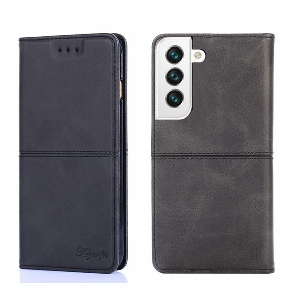 Per Samsung Galaxy S22 Texture Cow Texture Magnetic Orizzontale Flip Leather Case (nero)