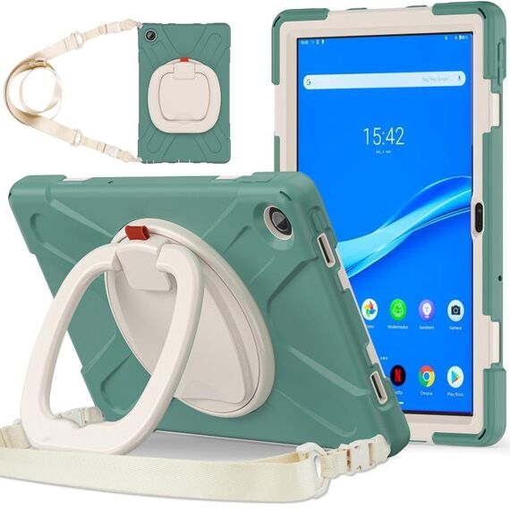Per Lenovo Tab M10 Plus 10.6 3a Gen 2022 Silicone + Case di compressa protettiva per PC (Emerald Green)