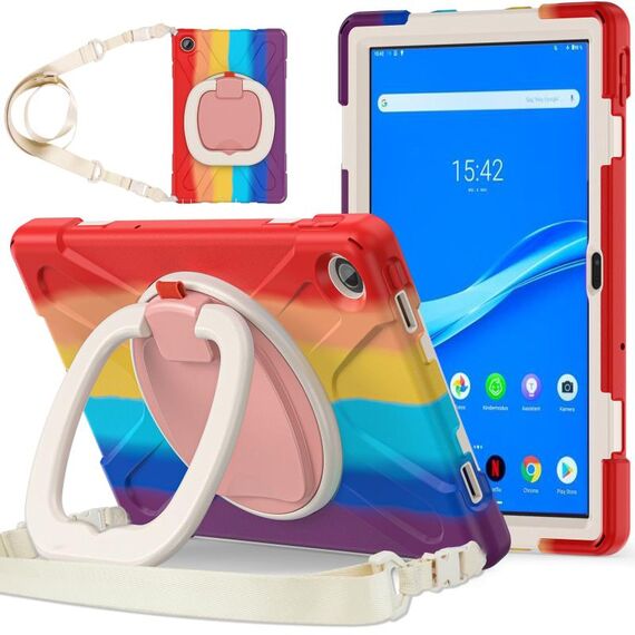 Per Lenovo Tab M10 Plus 10.6 3a Gen 2022 Silicone + Case di compressa protettiva per PC (colorato rosso)