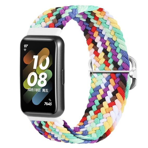 Per Huawei Band 7 Nylon Braidd Buckle Watch Band (Colorful)