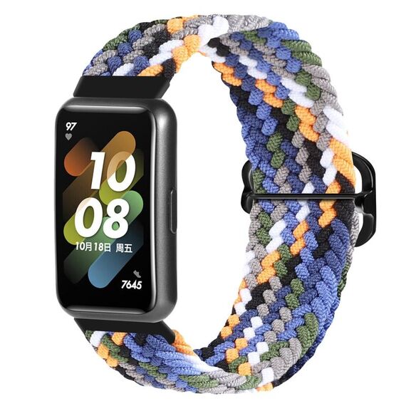 Per Huawei Band 7 Nylon Braidd Buckle Watch Band (colorato denim)