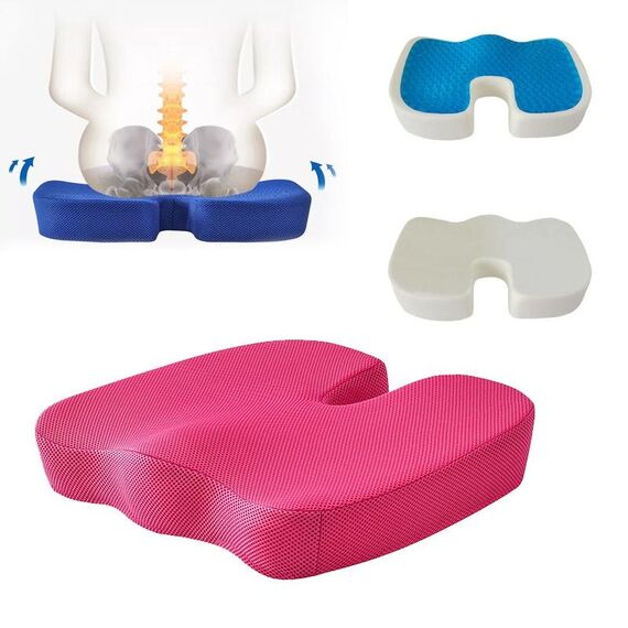 Cuscino a forma di U morbido Sedile ergonomico, Modello: Mesh Style (Red)