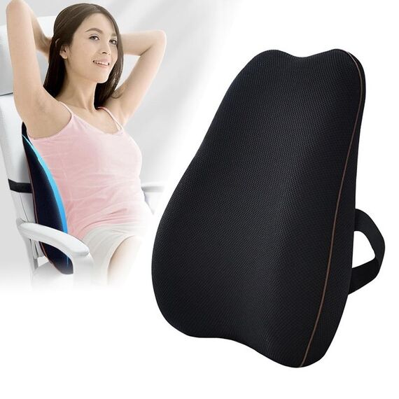 Cuscino di cuscino in memory foam di Office Cuscino di supporto lombare (nero)