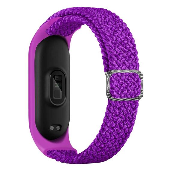 Per Xiaomi Mi Band 7 Banda di orologi per elasticità intrecciata in nylon regolabile (Purple)