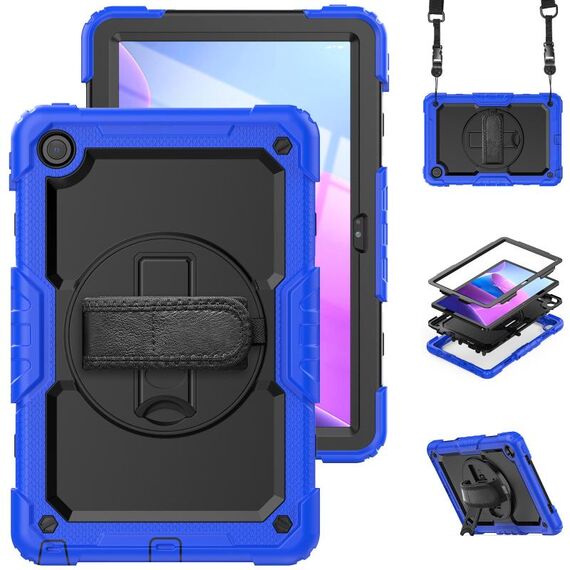 Per Lenovo Tab M10 Plus 10.6 3 ° Gen 2022 Silicone + PC Case di tablet (nero + blu)