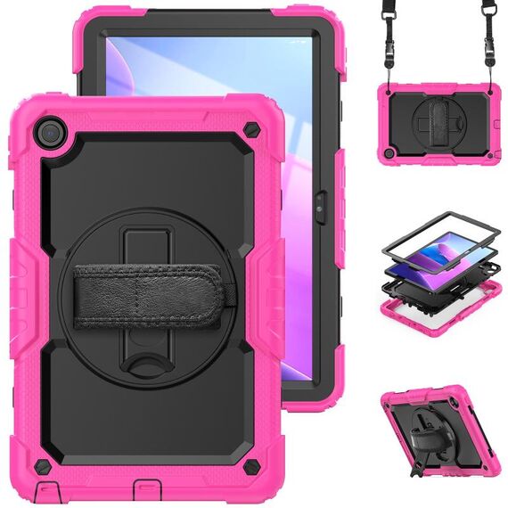 Per Lenovo Tab M10 Plus 10.6 3a Gen 2022 Silicone + PC Case di tablet (Black + Rose Red)
