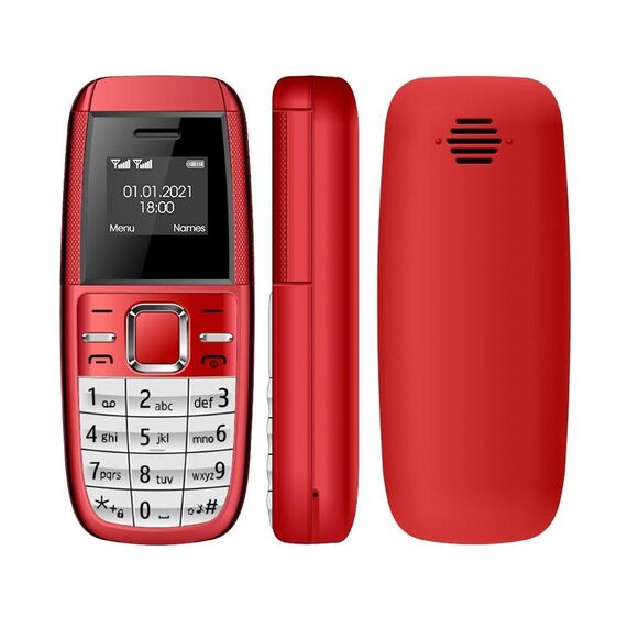 Mini cellulare BM200, 0,66 pollici, MT6261D, 21 tasti, Bluetooth, musica mp3, doppia sim, rete: 2G (rosso)