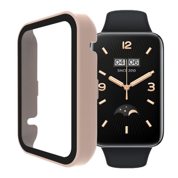 Per Xiaomi Mi Band 7 Pro PC + cassa dell'orologio integrata in vetro temperato (rosa)
