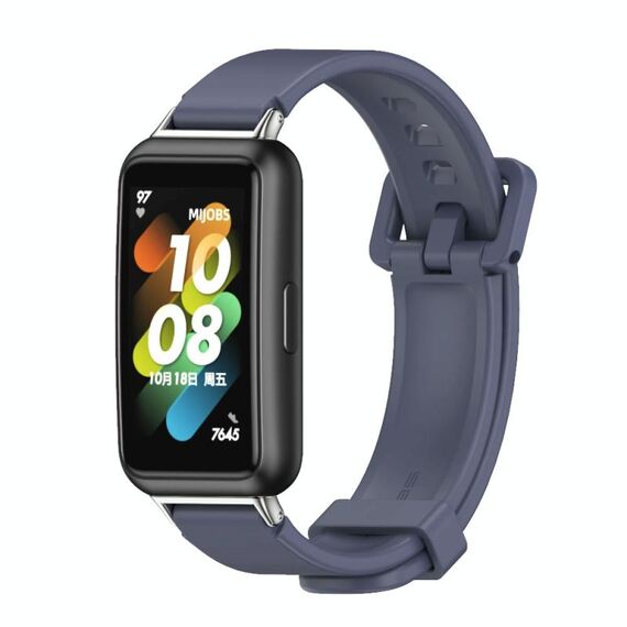 Per Huawei Band 7/7 NFC MIJOBS Cinturino in silicone traspirante (argento blu notte)