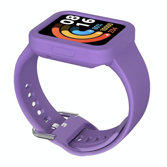 Per Xiaomi Redmi Watch / Watch Lite Cinturino integrato in silicone a tinta unita (viola chiaro)