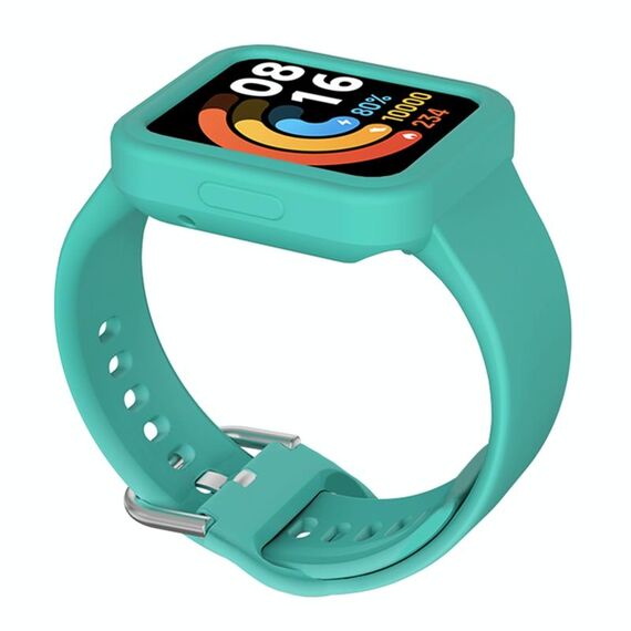 Per Xiaomi Redmi Watch / Watch Lite Cinturino integrato in silicone a tinta unita (ciano)