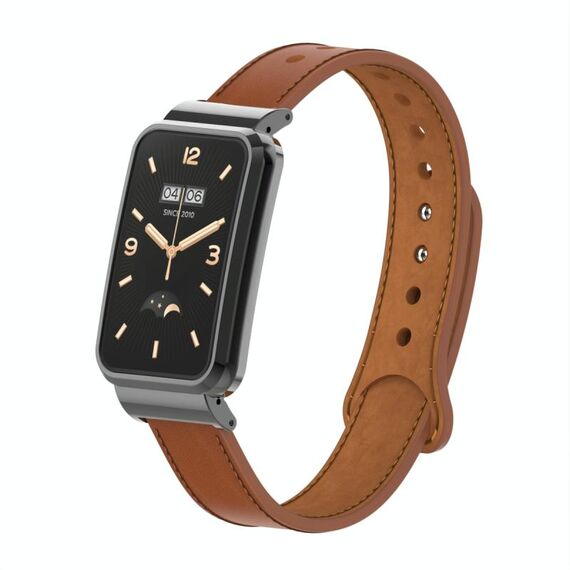Per Xiaomi Mi Band 7 Pro Cinturino in metallo con doppia borchia (marrone)