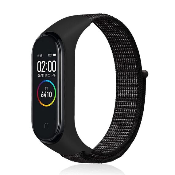 Per Xiaomi Mi Band 7 Cinturino in tessuto di nylon (nero riflettente)