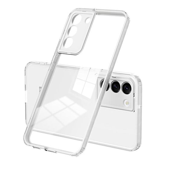 Per Samsung Galaxy S22 + 5G 3 in 1 Custodia per telefono con cornice per PC a colori in TPU trasparente (bianco)