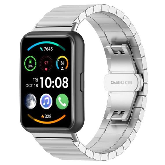 Per Huawei Watch Fit 2 Cinturino in acciaio inossidabile con una perlina (argento)