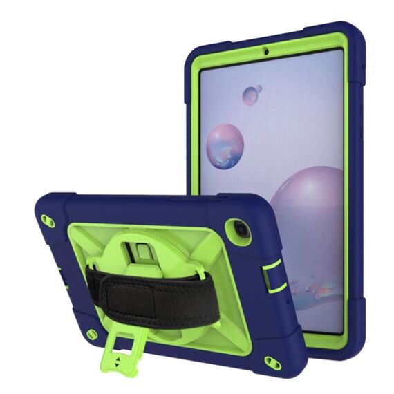 Per Samsung Galaxy Tab A 8.4 T307 Robot a colori a contrasto Custodia in silicone + PC Tablet (blu navy giallo verde)