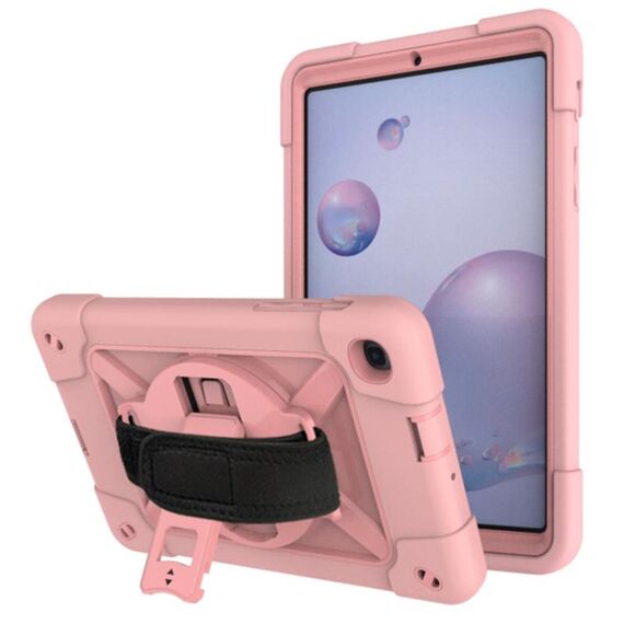 Per Samsung Galaxy Tab A 8.4 T307 Robot a colori a contrasto Custodia in silicone + PC Tablet (oro rosa)