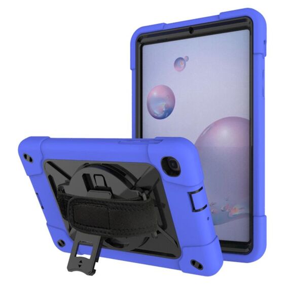 Per Samsung Galaxy Tab A 8.4 T307 Robot a colori a contrasto Custodia in silicone + PC Tablet (blu scuro nero)