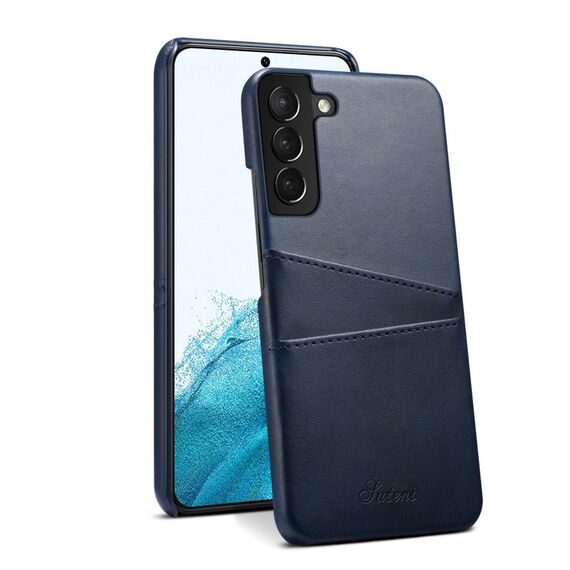 Per Samsung Galaxy S22 Calf Texture Back Custodia protettiva per telefono con slot per schede (blu)
