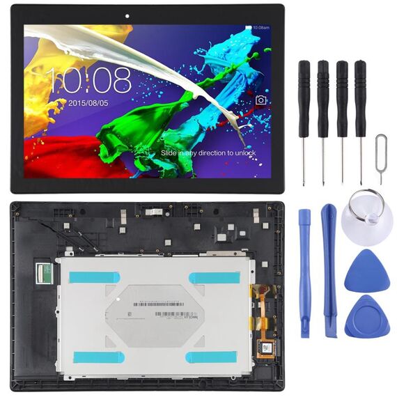 Schermo LCD OEM per Lenovo Tab 2 A10-70 A10-70F A10-70L Digitizer Assemblaggio completo con cornice (nero)