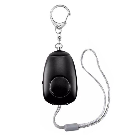 BJY-08 Allarme di autodifesa per donne con doppio LED luminoso da 130 dB (nero)