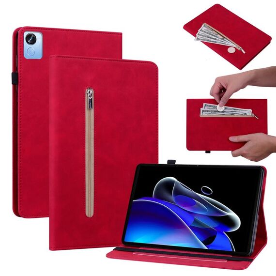 Custodia per tablet in pelle con cerniera in tinta unita Realme Pad X Skin Feel (rossa)