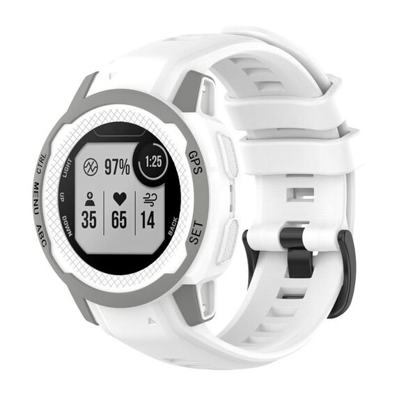 Per cinturino sportivo in silicone a tinta unita Garmin Instinct 2S (bianco)