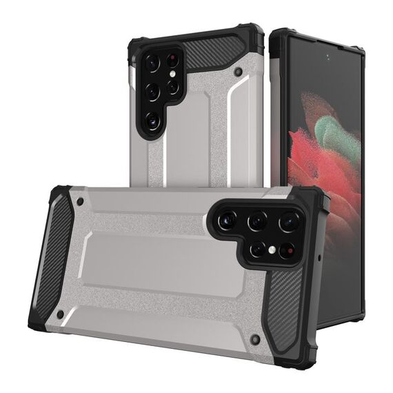 Per Samsung Galaxy S22 Ultra 5G Magic Armor TPU + Custodia per telefono PC (argento)