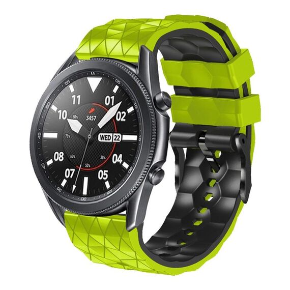Per Huawei Watch GT3 Pro 46mm 22mm Cinturino in silicone bicolore modello calcio (verde + nero)