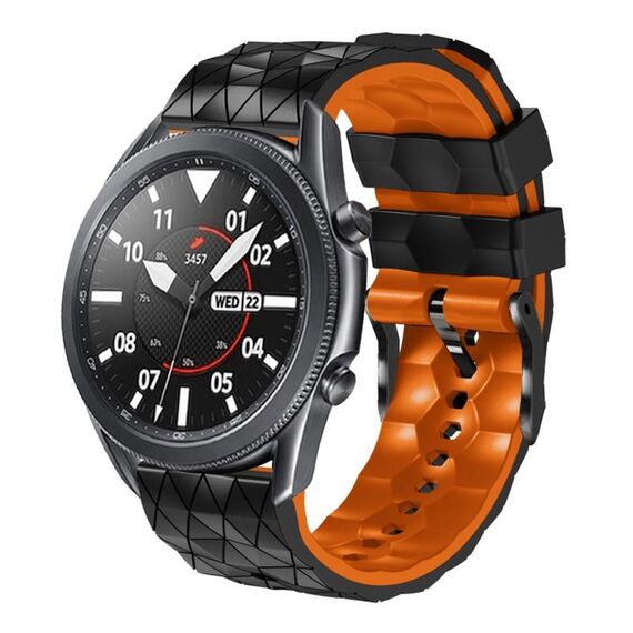 Per Huawei GT2 Pro 22mm Cinturino in silicone bicolore modello calcio (nero + arancione)