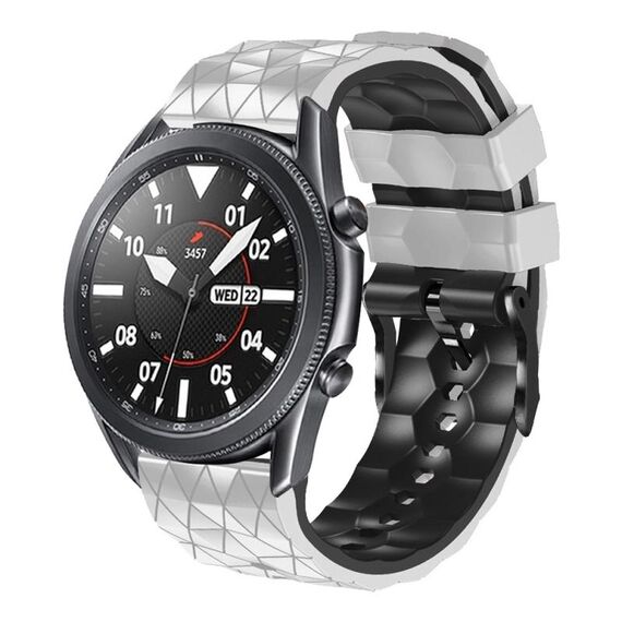 Per Xiaomi Haylou GST LS09B 22mm Cinturino in silicone bicolore modello calcio (bianco + nero)