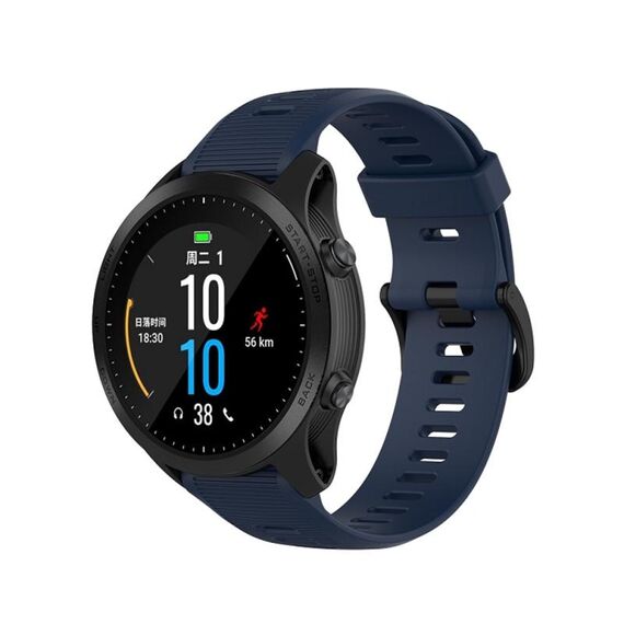 Per Garmin Forerunner945 / fenix5 Plus / Approach S60 cinturino in silicone monocromatico (blu notte)