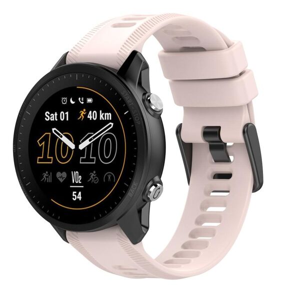 Per Garmin Forerunner 955 22mm cinturino in silicone a tinta unita (rosa sabbia)