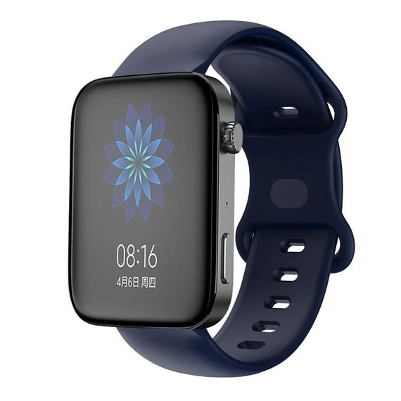Per Xiaomi Mi Watch Cinturino in silicone con fibbia a farfalla da 18 mm (blu notte)