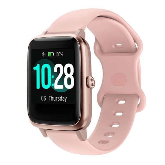 Per Xiaomi Haylou Smart Watch LS01 19mm Cinturino in silicone con fibbia a farfalla (rosa)