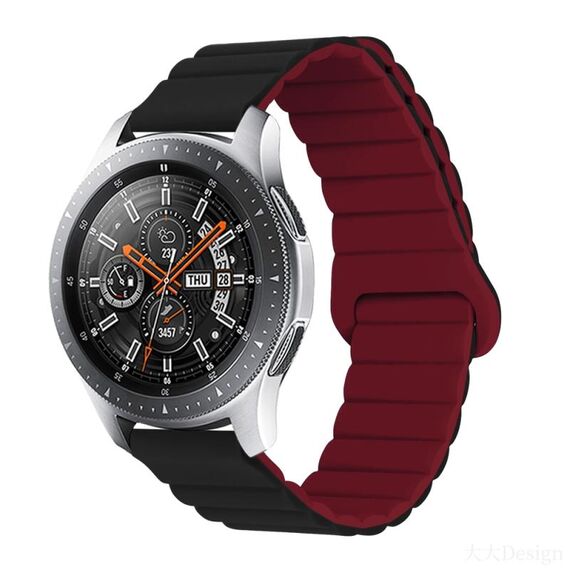 Per Xiaomi Haylou Smart Watch 2 LS02 / RS4 / RS4 Plus Cinturino magnetico in silicone con fibbia inversa (nero rosso vino)