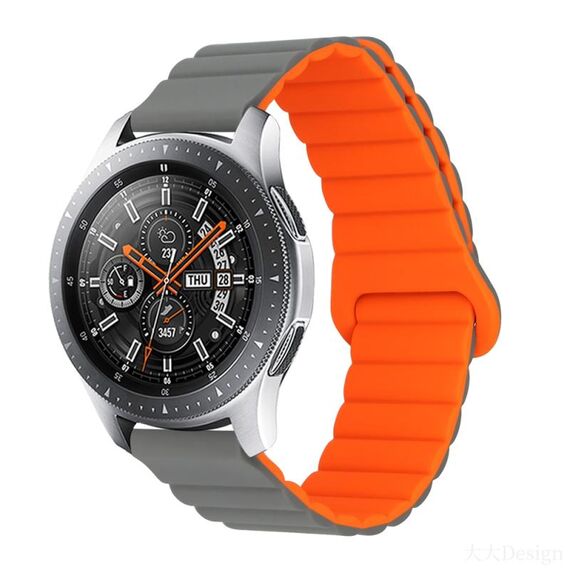 Per Xiaomi Haylou Smart Watch 2 LS02 / RS4 / RS4 Plus Cinturino magnetico in silicone con fibbia inversa (grigio arancione)