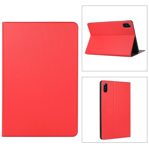 Custodia in pelle a vibrazione orizzontale con struttura elastica per Honor Pad 8 con supporto (rosso)