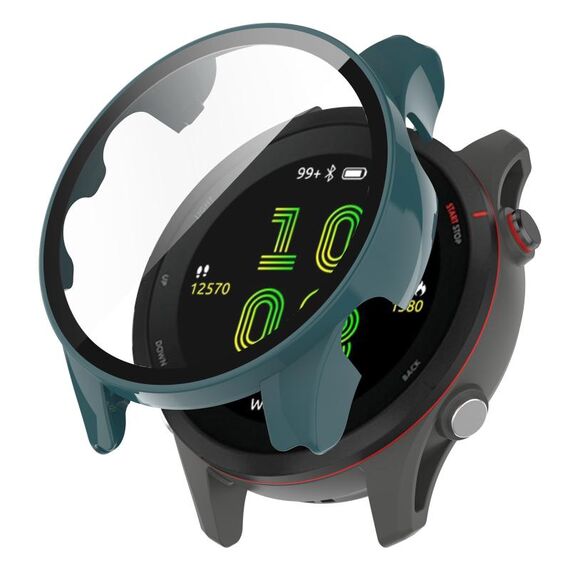 Per Garmin Forerunner 255 Custodia per orologio con pellicola temperata per PC (verde pino)
