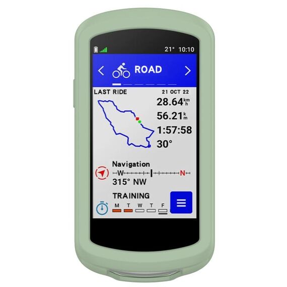 Per Garmin Edge 1040 Cover posteriore completa Cronometro Custodia in silicone (Ice Lake Green)