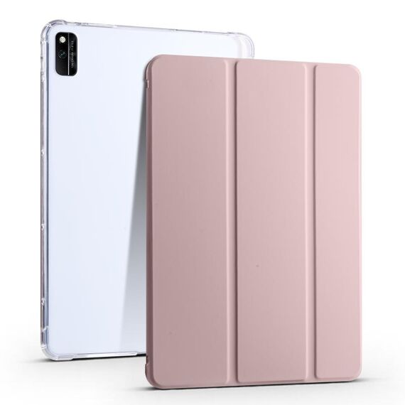 Per Honor V6 10,4 pollici 3 pieghevoli TPU Custodia in pelle Smart Smart (rosa ghiaccio)