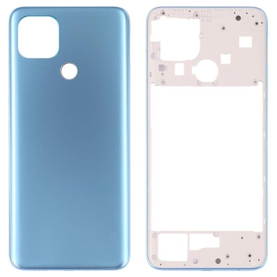 Per OPPO A15/A15S/A35 Coperchio posteriore della batteria con cornice centrale (blu)