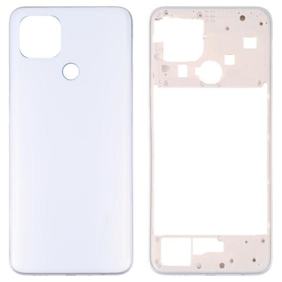 Per OPPO A15/A15S/A35 Coperchio posteriore della batteria con cornice centrale (bianco)