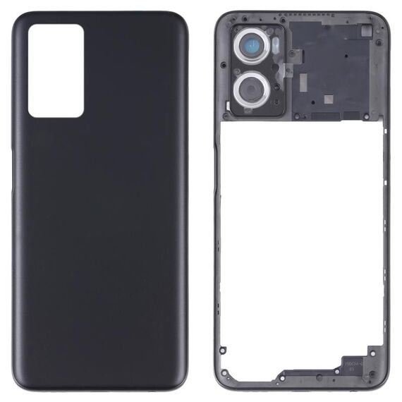Per OPPO A36/A76 Coperchio posteriore della batteria con cornice centrale (nero)