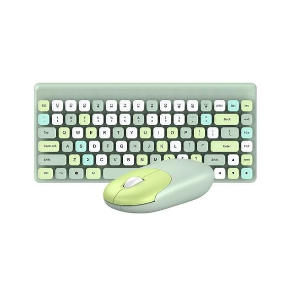 Set mouse tastiera wireless QW02 (verde)