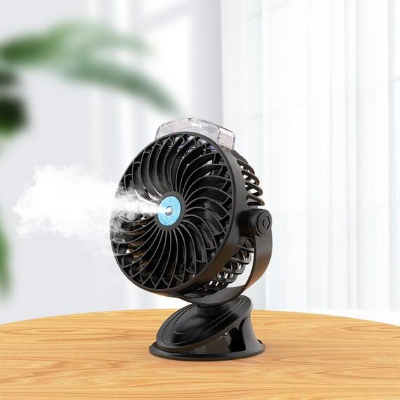 Ventola di raffreddamento stile clip da tavolo con ricarica USB, specifiche: Spray (nero)