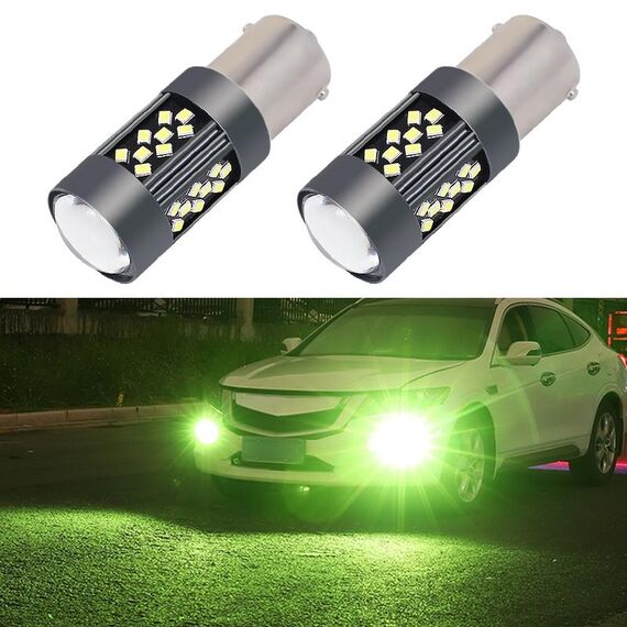 1 paio di fendinebbia a LED per auto stroboscopiche 1156 12V 7W (luce di calce)